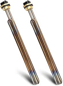 Titanium HE 90240 Water Heater Heating Element Fit for Rheem RTEX & RETEX-18-24-27-36, for Ecosmart ECO 18 24 27 36 Eemax, 9kw 240V, 2 Pcs