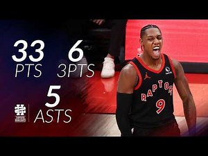 RJ Barrett 33 pts 6 threes 5 asts vs Cavs 2026 PO G3