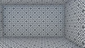 Geometric tile cube room. 3d vector background render with cube. to show the product