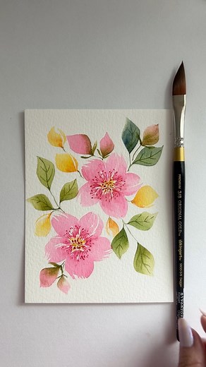 28K views · 626 reactions | Have you tried painting flowers with a dagger brush. This one’s a 3/8 from Kingart. #facebookreelsvideo #watercolorpainting #watercolor | Simply Seema Art | Facebook