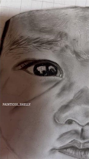 How to make a baby face/Sweet little baby✨👶🏻 #drawing #art #charcoalart