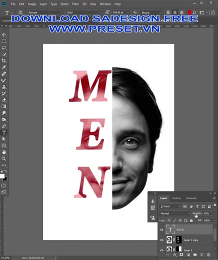 Design a half-face typeface in a very easy way #Short #Shorts #Photoshop #photo #photography