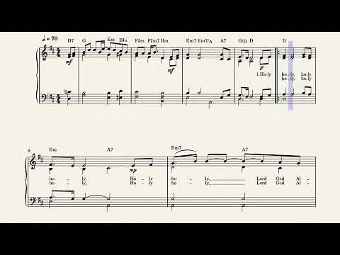 Holy, Holy (Key of D with Chords) by Jimmy Owens, 1972