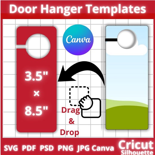 Door Hanger Template Printable,customizable Door Hanger Svg Bundle,door Hook Hanger Sublimation Design,cricut Door Hang Tag Mockup - Etsy
