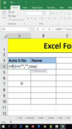 Auto Serial Number in Excel #excel