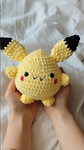 Crochet The Cute Pikachu Pokemon 😍 #crochet #amigurumi #shorts #pikachu