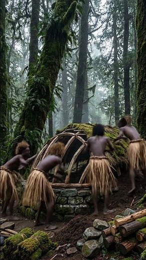 From Wild Forest to Tribal Home in 15 Seconds 🏕️ | Primitive Survival Build