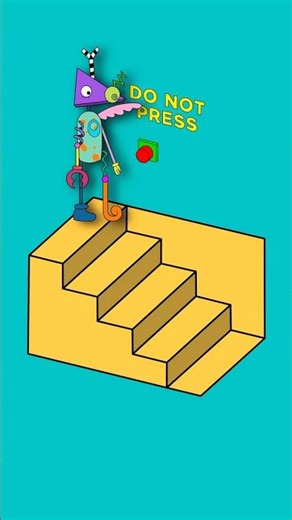 STAIRS ILLUSION! Zooble BUTTON DO NOT PRESS OC2DLab #loop #illusion #animation