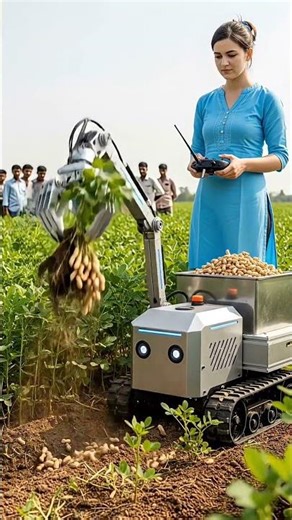 Harvesting process of peanuts using a remote-controlled intelligent robot