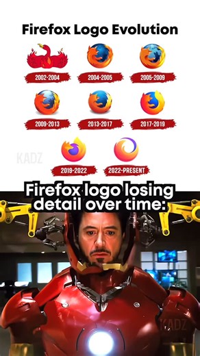 Kadz on Instagram: "Firefox logo evolution 😔 #meme #memes #firefox #logo #ironman"