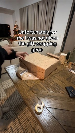 Kelley on Instagram: "Good thing it’s getting thrown away anyway 🤧 #Gift #WrappingGifts #Christmas #FYP #HolidayFails #FunnyChristmas #UnwrapThis #SatisfyingMess #ChristmasMood"