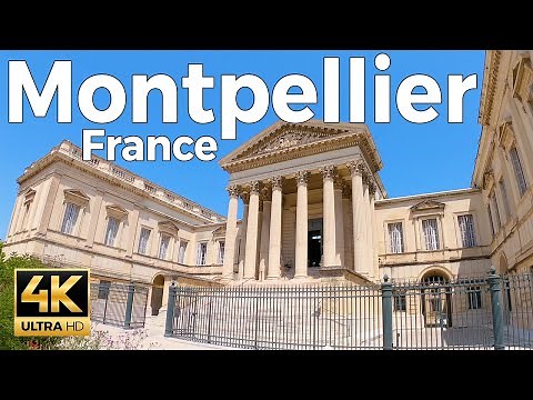 Montpellier, France Walking Tour (4k Ultra HD 60fps) – With Captions