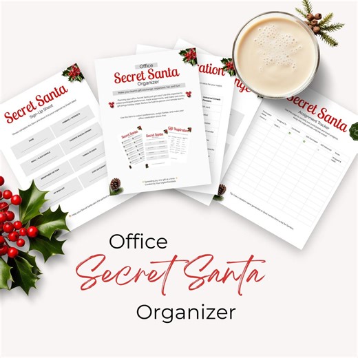 Office Secret Santa Form Organizer, Printable Secret Gift Exchange Questionnaire, Christmas Work Event Canva Template - Etsy