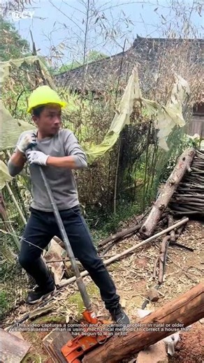 How to Fix a Leaning House with Simple Tools 🌾🦀↓ | DIY Home Repair Hack