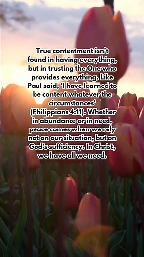 I have learned to be content whatever the circumstances." – Philippians 4:11