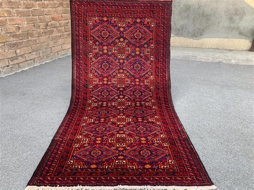 Ethnic Patterns Design Rug 3x5 Hand-knotted Afghan Vintage Wool, 2.7x5.2 Ft, Hallway Rug, - Etsy