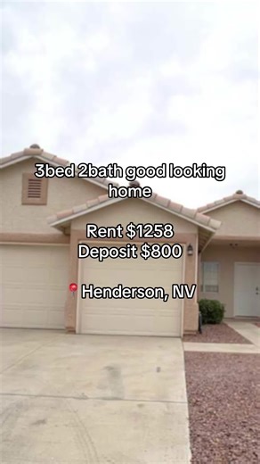 🏡 Dream rental alert! Check out this gorgeous 3 BED | 2 BATH home with 1,785 sq ft of space at 531 Trocadero St, Henderson, NV 89015. Perfect for families or anyone looking for comfort and style! ✨ 💰 Rent: $1,258/month 💵 Deposit: $800 Spacious living, modern amenities, and a location that’s close to everything you need. Don’t wait—homes like this go FAST! 🔑 📍 Location: Henderson, NV – convenient, friendly, and full of local charm. #HendersonHomes #RentalGoals #DreamHome #ForRent #HomeSweetH