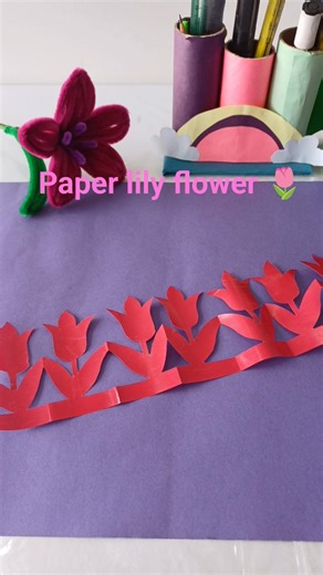 Paper lily flower 🌷🌷#shortsyoutube #diy #craft #papercraft #yuotube #viral
