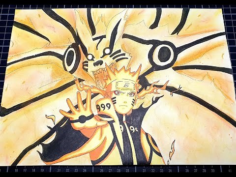 Drawing Naruto & Kurama | Bijuu Sage Mode
