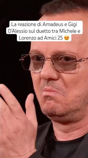 Amadeus and Gigi D'Alessio's reaction to Michele and Lorenzo's duet on Amici 25 😍