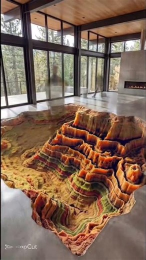 Transforming a standard concrete floor into a 3D vortex #viral #trending