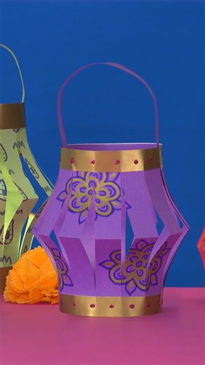 7.6K views · 102 reactions | These handmade paper lanterns made with Crayola Construction Paper bring festive sparkle to Diwali celebrations—crafted with love, glowing with joy. #DiwaliCrafts #FestivalOfLights #PaperLanterns | Crayola | Facebook