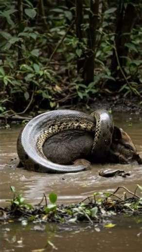 Anaconda Coils Around Wild Boar number 20