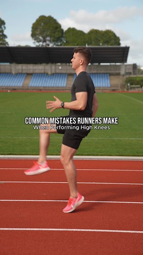 Common Mistakes Runners Make with High Knees 🚨 High knees are a staple drill for building speed and power, but are you doing them right? Here are some common mistakes that could be holding you back… ⁣ ❌ Over-extending your leg: This slows down your stride, reduces efficiency & increases injury risk. ❌ Ankles not flexed: Loose ankles mean poor positions and less controlled movements. ❌ Weak ground contact: If you’re not hitting the ground powerfully because of having incorrect angles then you’re