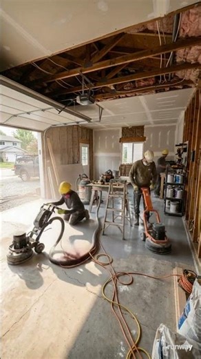 Incredible Garage Transformation with Metallic Epoxy Floor🚗✨ #expoxyfloor#renovation#interiordesign