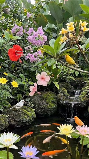 Birds Art on Instagram: "‎A Peaceful Corner in Nature's Garden." ‎#GardenPeace ‎#NatureCorner ‎#CalmVibes ‎#nature"