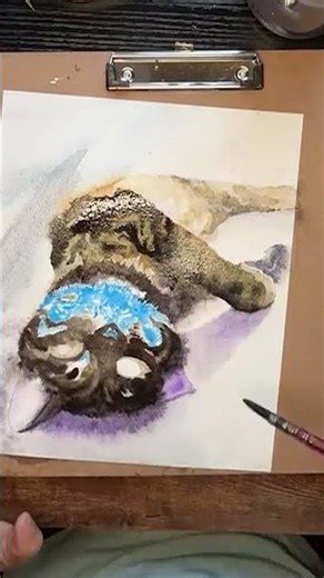 Watercolor Art Process: Bringing a Tabby Cat to Life #TabbyCatArt #WatercolorCats