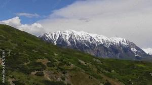 Beautiful Utah County Provo Pleasant Grove Orem City Dry Canyon Mountain Trail Hiking Trail Cliff Face Wasatch Range Spring Camping Travel Trip Colors Blue Sky Epic Clouds Cinematic Drone Video USA 4K