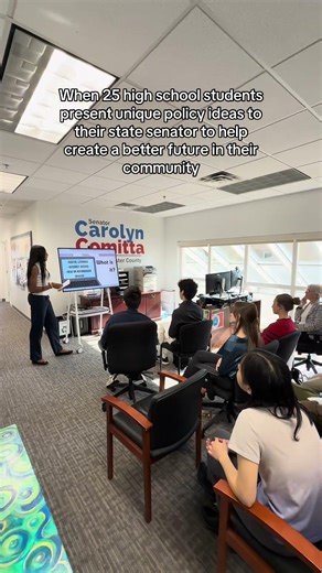 Students present policy ideas to their state senator
