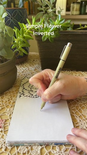 Inverting a Simple Flower with Zentangle Techniques