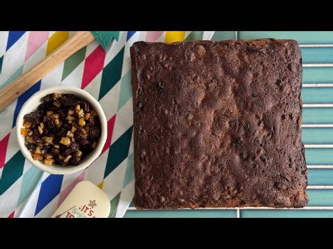 Fruit Cake Recipe | 8 inch Square Fruit Cake