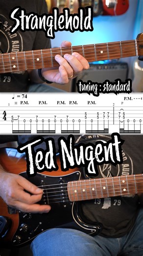 Stranglehold guitar riff by Ted Nugent with tabs. | GuitArmy