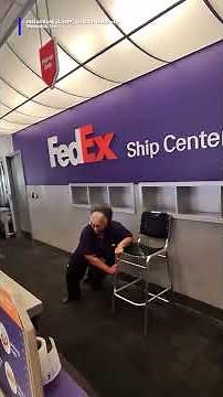 WATCH: Live iguana stuns workers at FedEx store. #Iguana #FedEx #ViralVideo