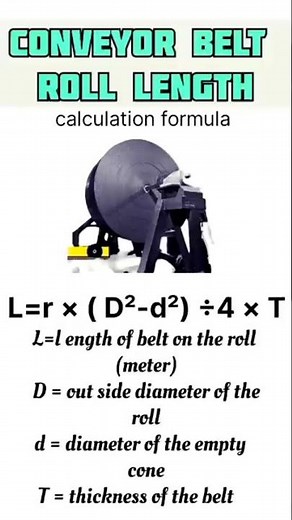 CONVEYOR BELT roll length calculation formula #@bikashtecnical
