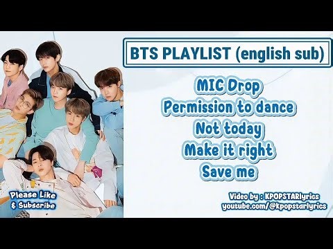 BTS PLAYLIST english lyrics english subtitles