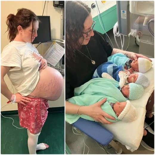 Woman beats incredible odds and gives birth to naturally conceived quadruplets A couple are celebrating after beating massive odds of one in 700,000 to give birth to four beautiful baby boys. Arlene and John Mitchell, from Longridge in West Lothian, Scotland, have welcomed a rare set of quadruplets into the world - making them the first naturally conceived quads ever born in Lothian. The tiny new arrivals, Ben, Noah, Harrison and Rory, were born on May 14 and tipped the scales at less than 3lb e