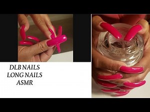 DLB NAILS - LONG NAILS - ASMR - Sensual Touching with Dark Pink Long Nails with pics at the End💗💗💗