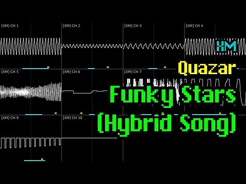 Quazar - "Funky Stars / Hybrid Song" (XM, 1996) [Oscilloscope Visualization]