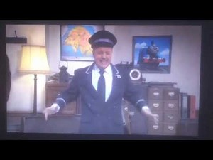 Mr Perkins clowns around Thomas & Friends engine drivers common room