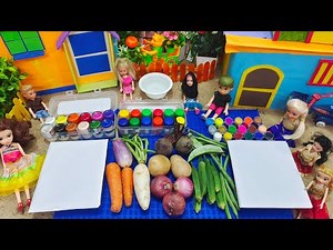 காய்கறி வச்சி பெயண்ட்டிங் பண்ண போறோம்🤩😀/Barbie show tamil
