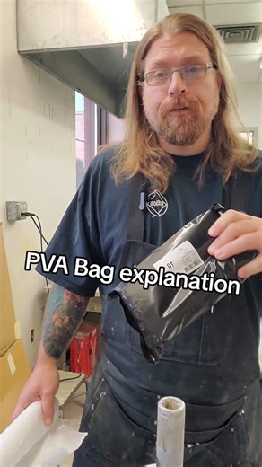 The thin bag that holds the resin. PVA bag #pva #bag #polyvinyl #acetate #plastic #elasric #barrier #explanation #prosthetics #howitsmade
