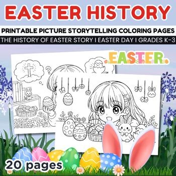 The History of Easter Coloring Pages, Easter Picture Story, Spring art Activity