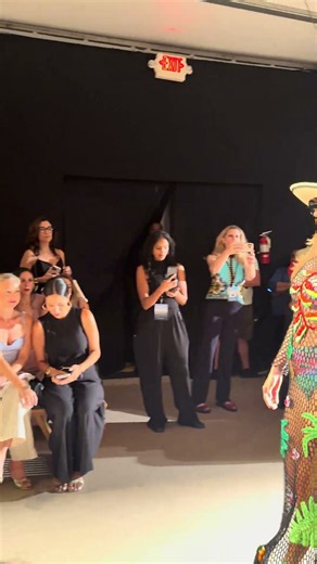 Fashion Model in resort wear dress at Miami Swim Week on Miami Beach #runwayshow | Elsie in Naples