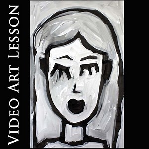 EXPRESSIONISM PORTRAIT Video Art Lesson | EASY Painting Project & Activity