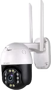 XMARTO Security Camera Outdoor 20x Zoom 2K WiFi Auto Tracking PTZ Camera, Security IP Camera with Pan/Tilt, Two-Way Audio, Auto Flood Lights Color Night Vision, Works w. iOS/Android Apps and NVRs