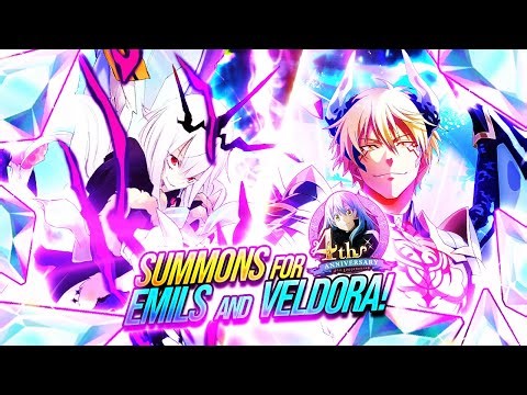THE 4TH ANNI IS HERE! SUMMONS FOR TRANSFORMING EMILS AND VELDORA! (Slime: Isekai Memories)